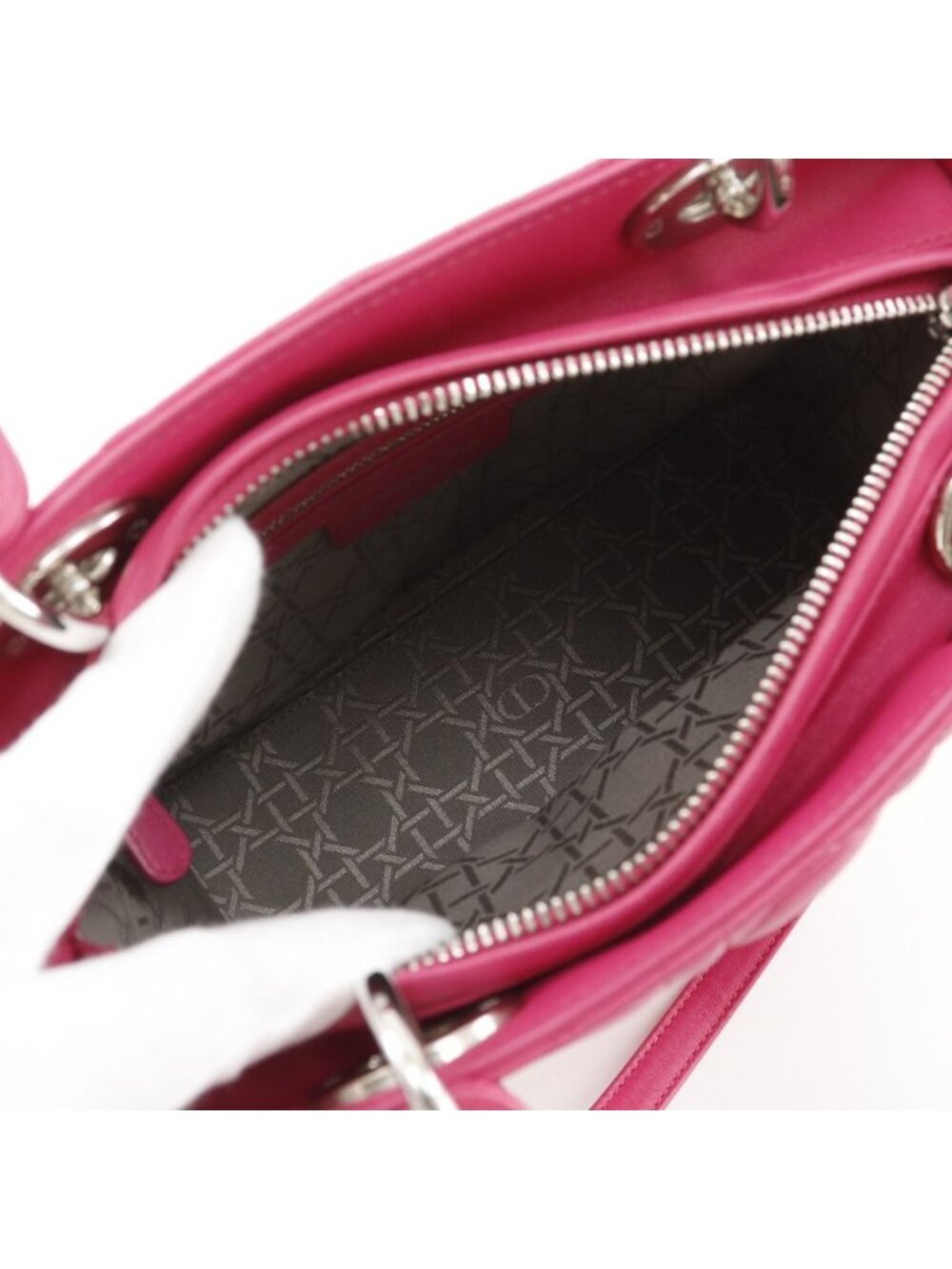 Dior Christian Cannage 2-Way Shoulder Leather Fuchsia - Picture 6 of 10